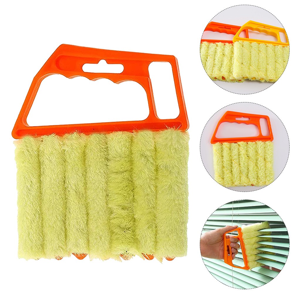 Cleaning Brush Orange 7 Tooth Handheld Pulley Blinds Window Shutter Duster Tool