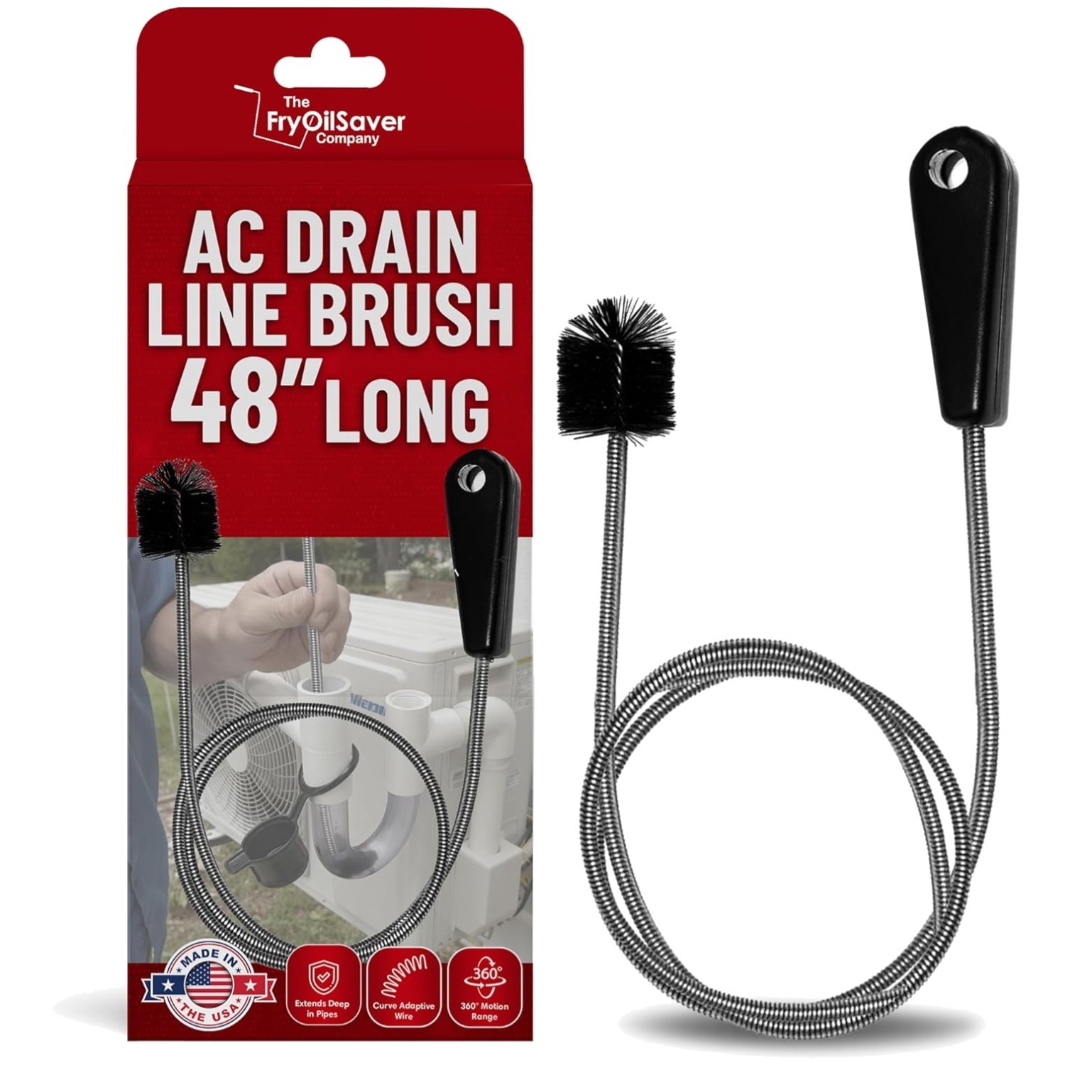 Stainless Steel Flexible Tube Brush – 48″ Drain Cleaner for Home Maintenance