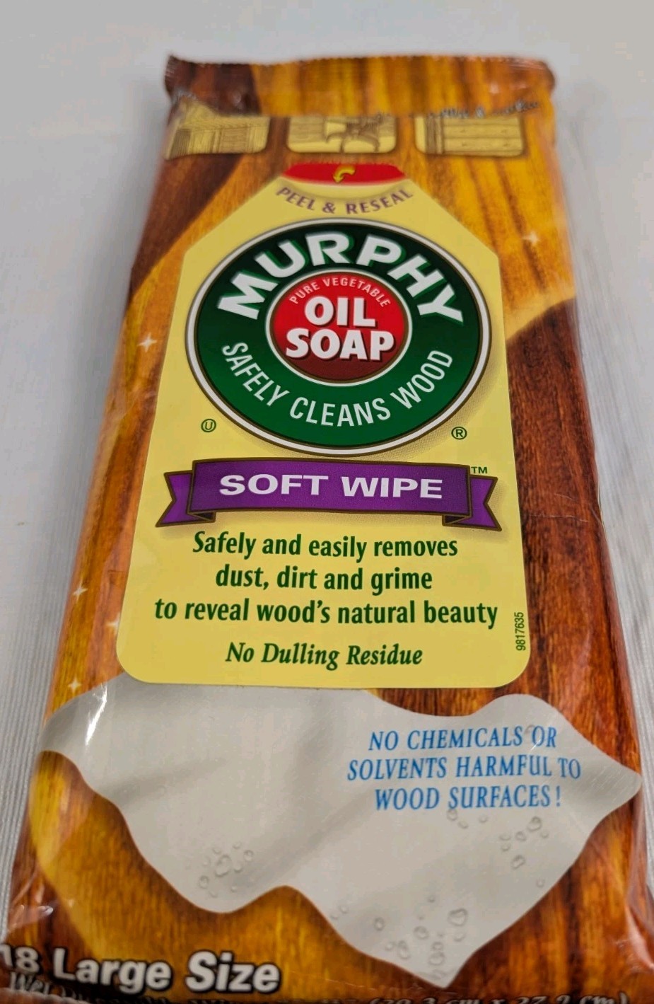 Murphy Soft Wipes Clean & Dust Multi-Use Wood Cleaner 18 Large Wipes New Sealed