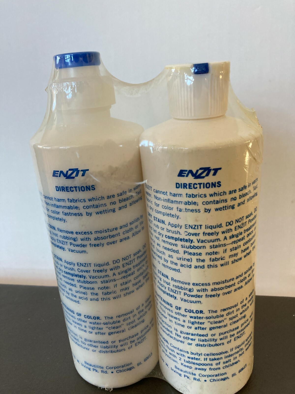 Vtg ENZIT Stain Remover 2 PK NOS Dry Wet Stains Great Graphic Boy Dog Beautilite