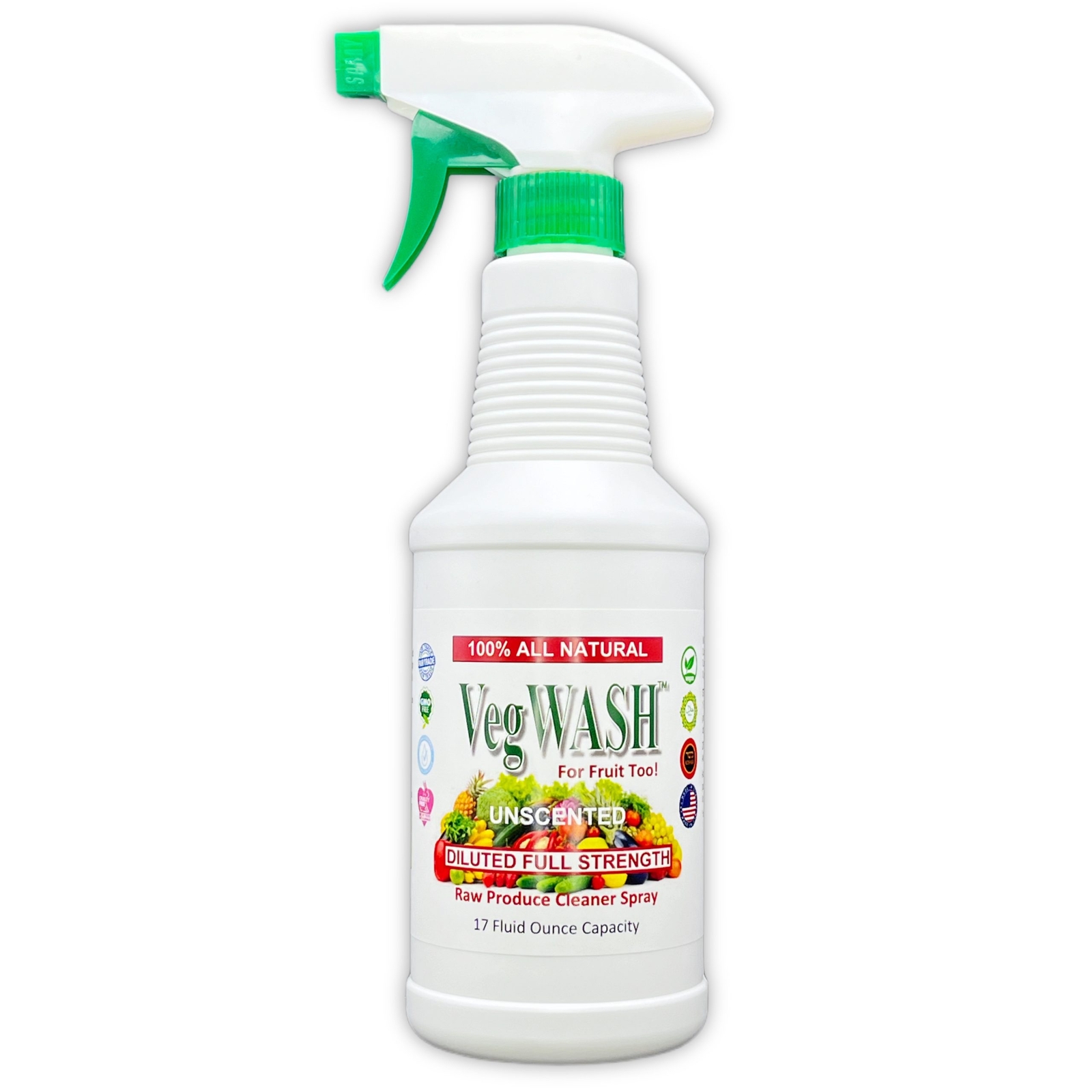 VegWASH™ Raw Produce Cleaner (Unscented) – Just Add Water for 16.9 Fl Oz Spray