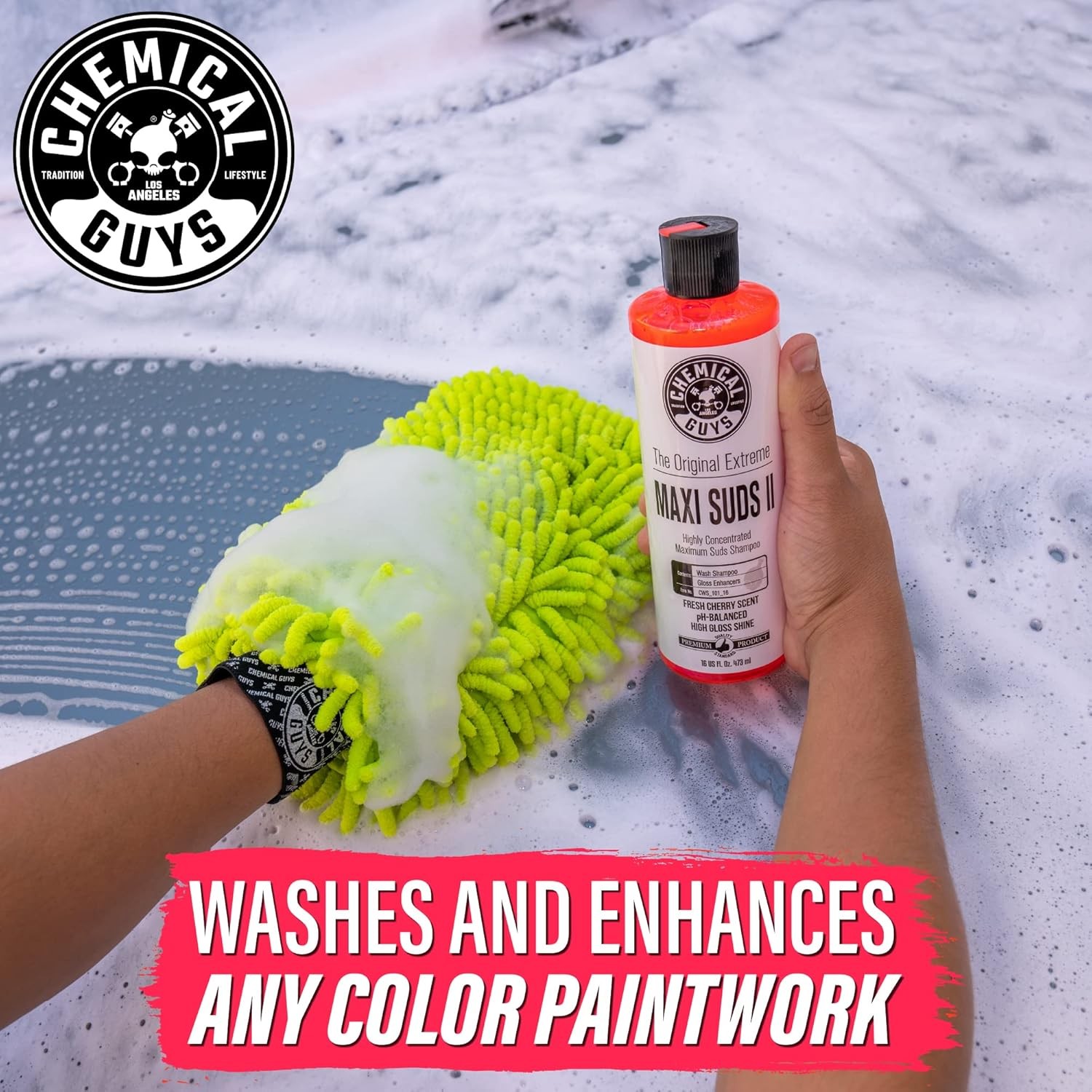 Chemical Guys Maxi Suds II Foaming Car Wash Soap – High Foam Car Wash Soap, Ch