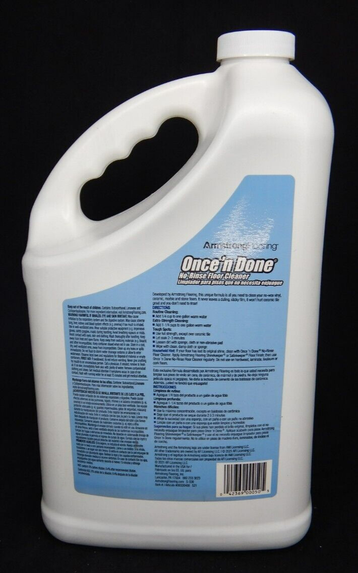 Armstrong Once’N Done Concentrate Floor Cleaner Liquid 128 fl oz For Vinyl Stone