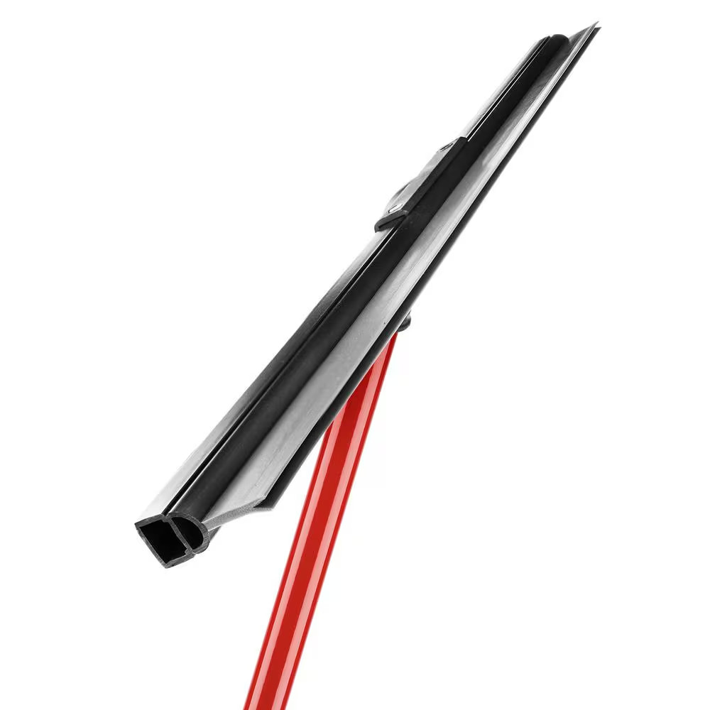24 In. PVC High Power Multi-Surface Rubber Floor Squeegee with 60 In. Steel Hand
