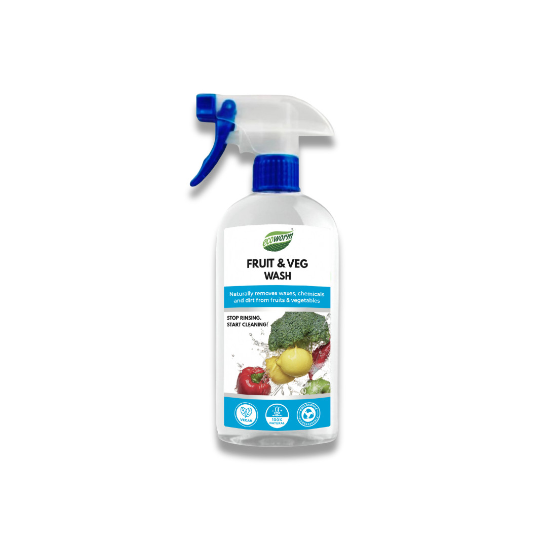 Ecoworm Fruit & Veggie Wash 16 oz I Vegan I Natural I Removes Waxes, Pesticides