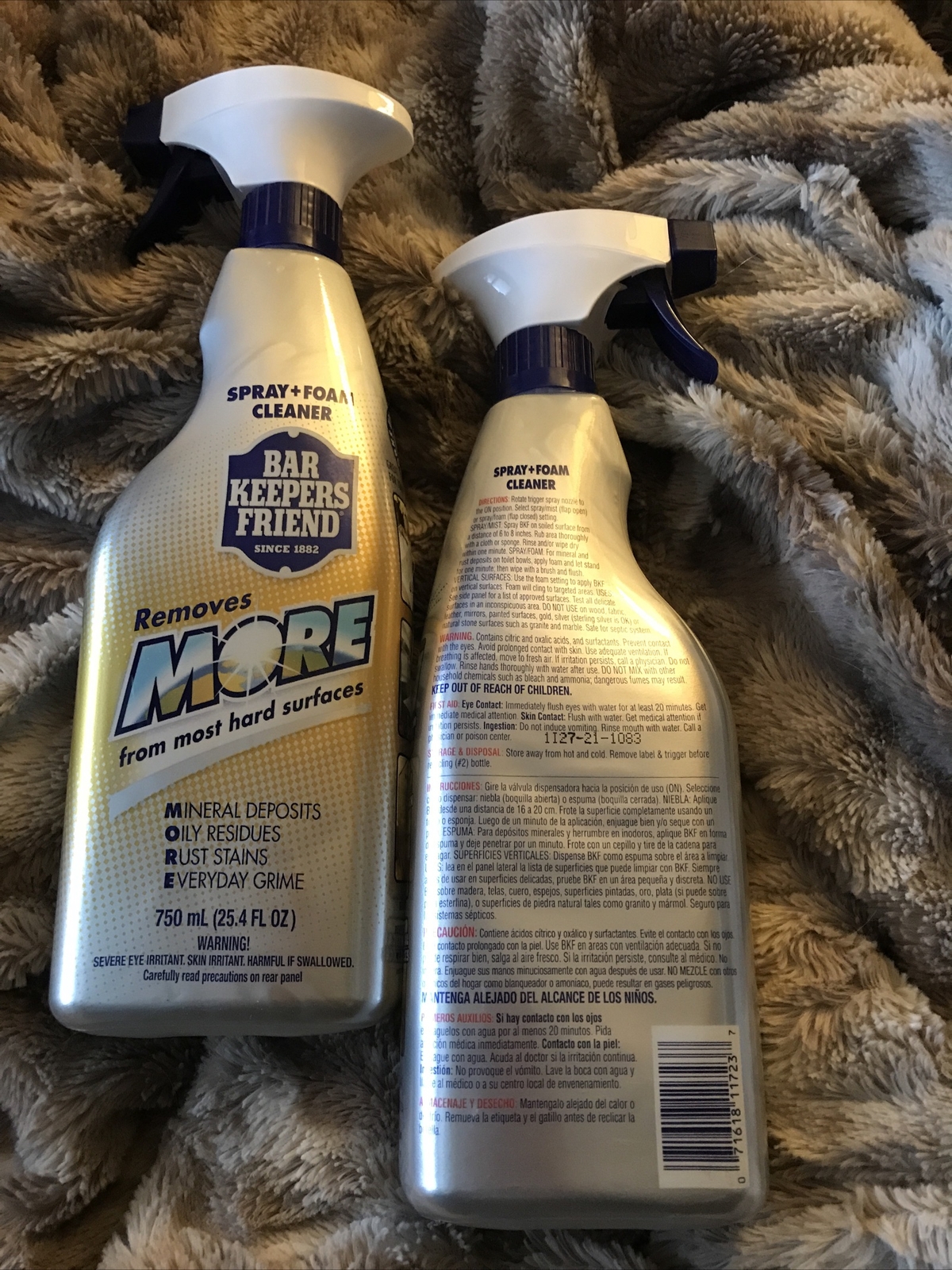 (2-Pk) BAR KEEPERS FRIEND Hard Surfaces Glass Copper Brass SPRAY + FOAM CLEANER