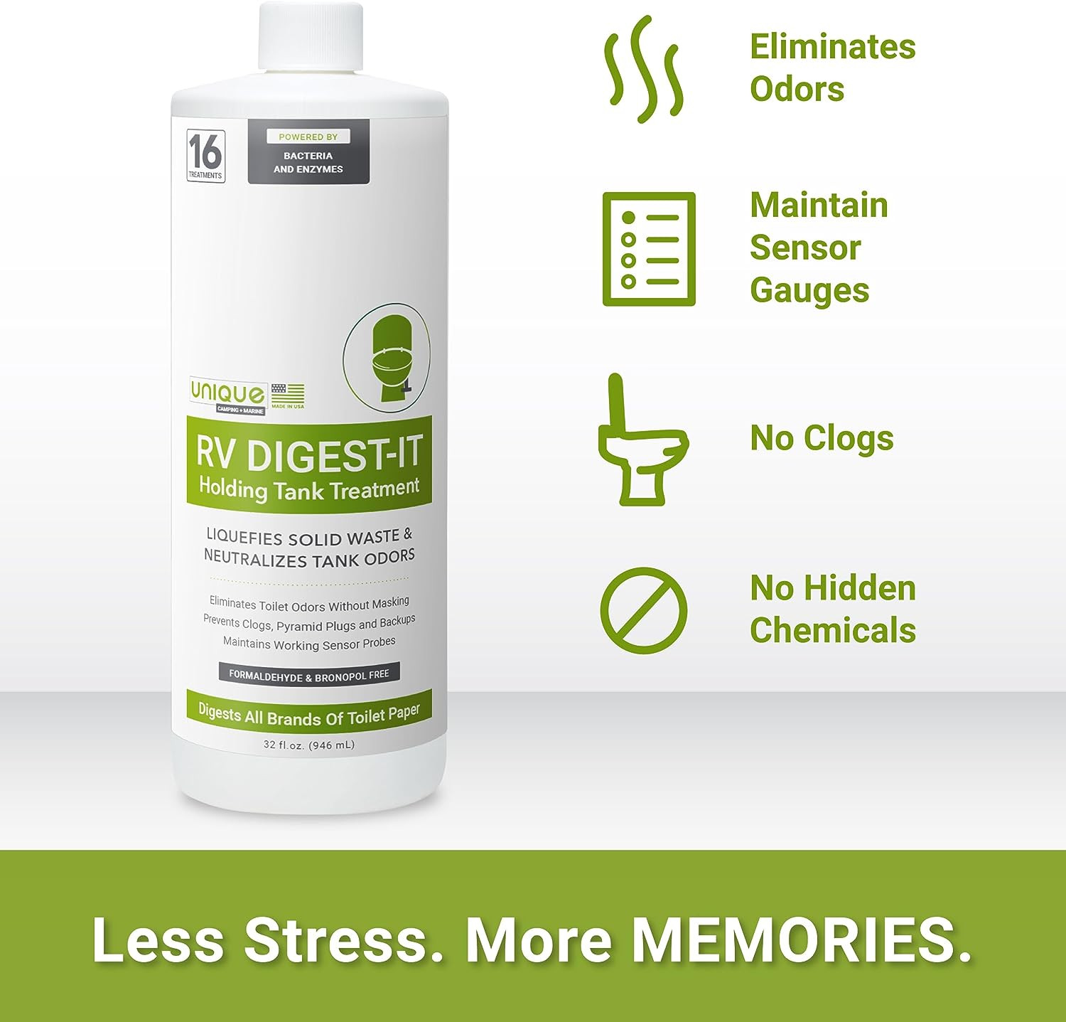 Unique RV Digest-It Black Water Tank Treatment 32 Ounces