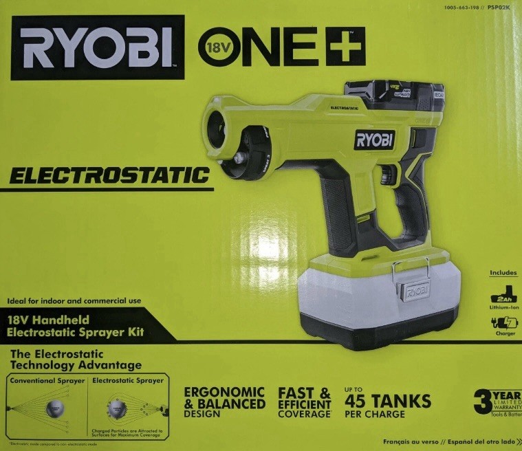 Ryobi ONE+ 18V Cordless Handheld ElectroStatic Sprayer Kit + BATTERY & CHARGER