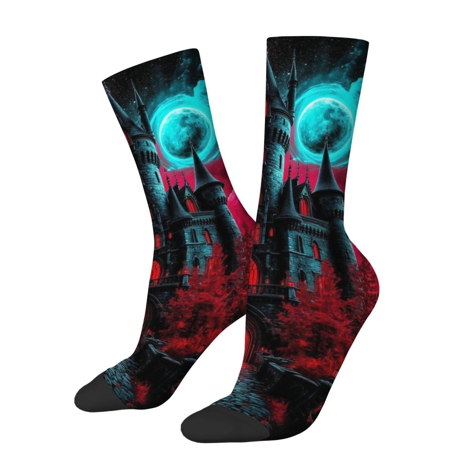 Mysterious Gothic Castle Dark Art Socks Retro Fashion Men’s Socks Breathable Non