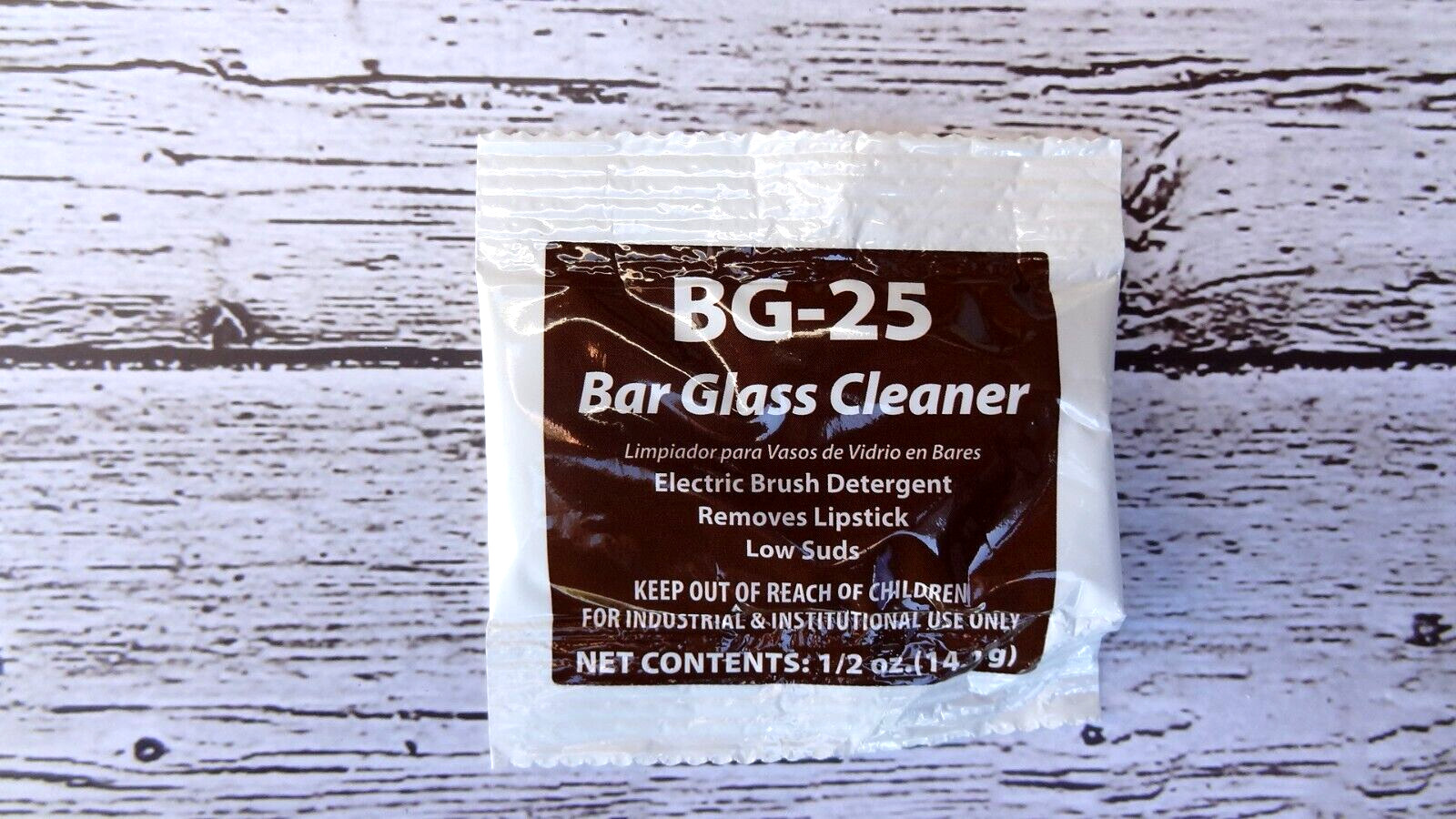 10/pk Maxim BG-25 Bar Glass Cleaner Electric Brush Detergent – 0.5 oz. Packet