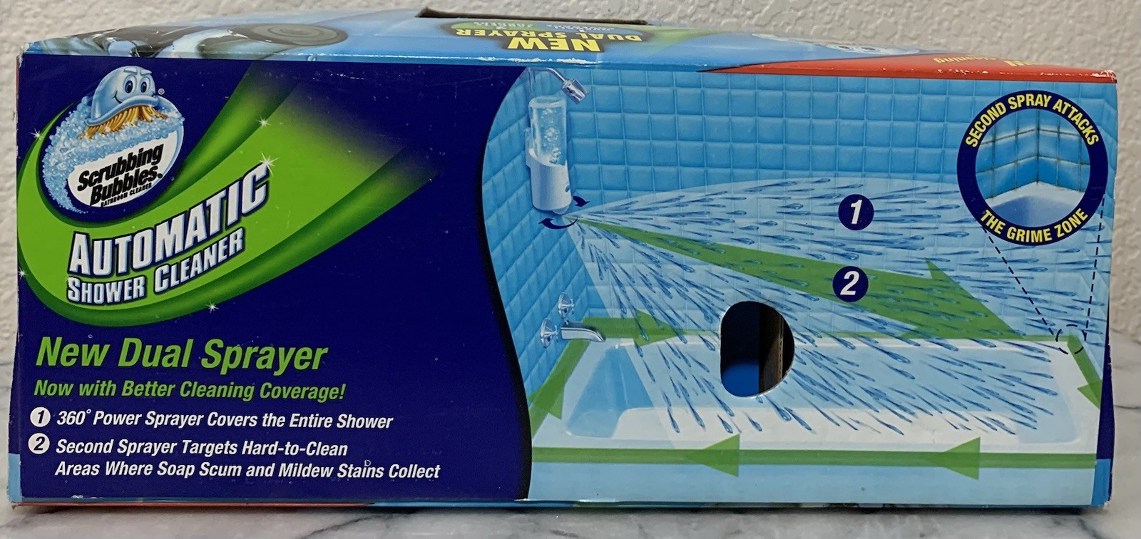 Scrubbing Bubbles Automatic Shower Cleaner Dual Sprayer 2 Refills Bottles NEW
