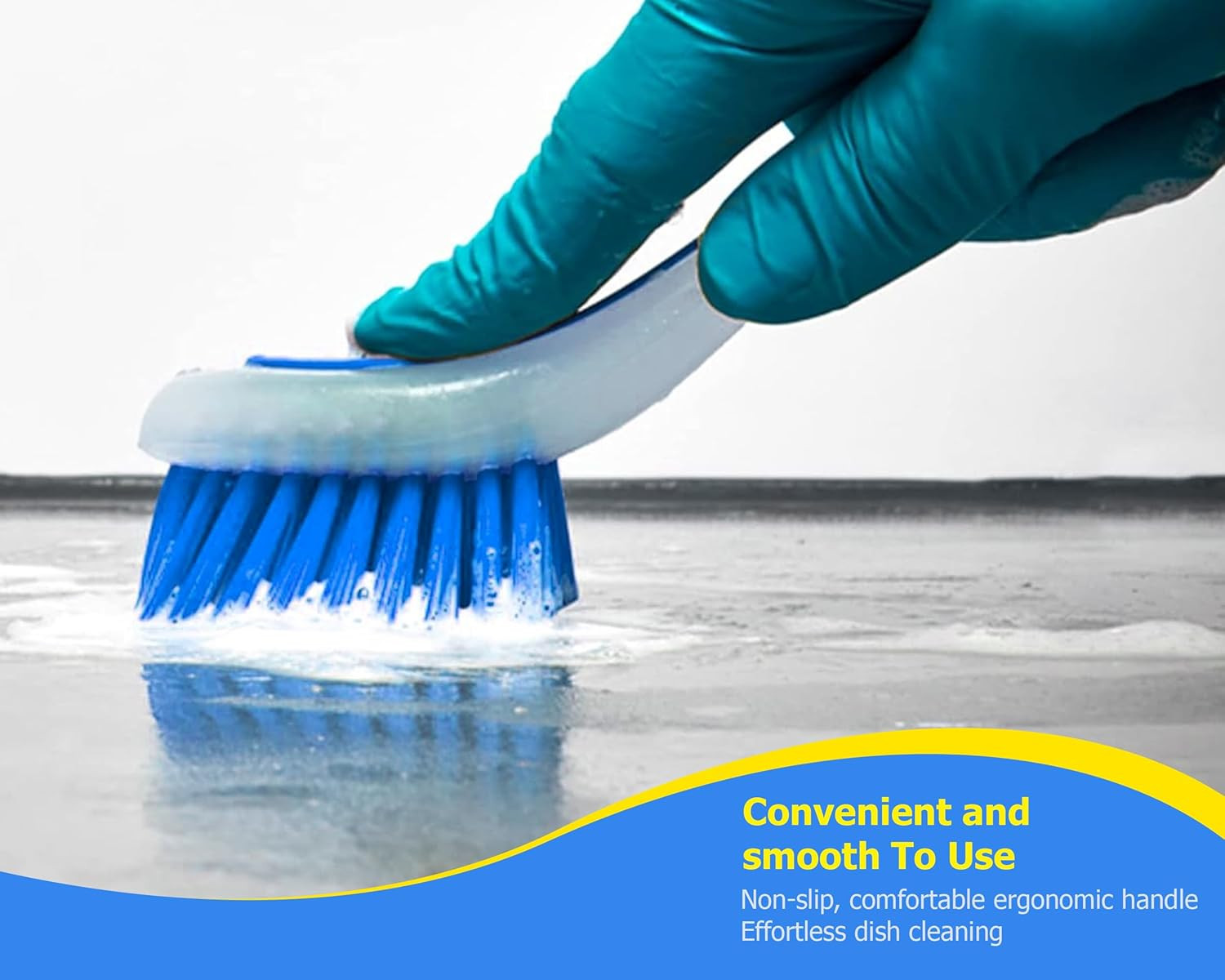 Plastic Long Handled Scrubbing Suction Cup, Durable Bristles,Dish Washing Brush.