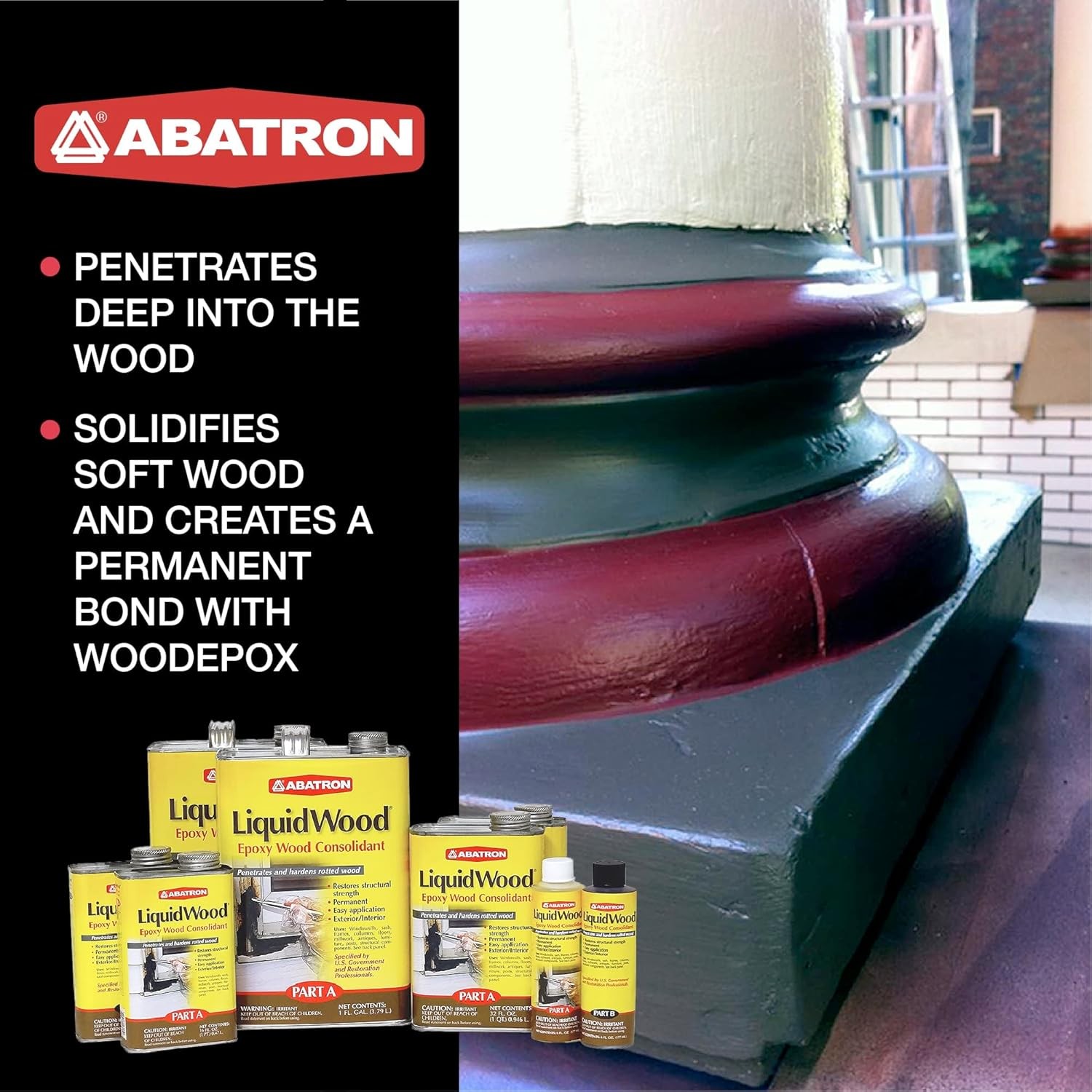 Abatron LiquidWood Kit – 2 Quarts – 2-Part Structural Wood Epoxy Resin – Wood