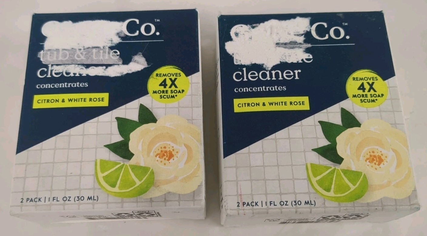 🆕 Grove Co. Tub & Tile Cleaner Concentrate Citron & White Rose 2 Pack 4 Bottles