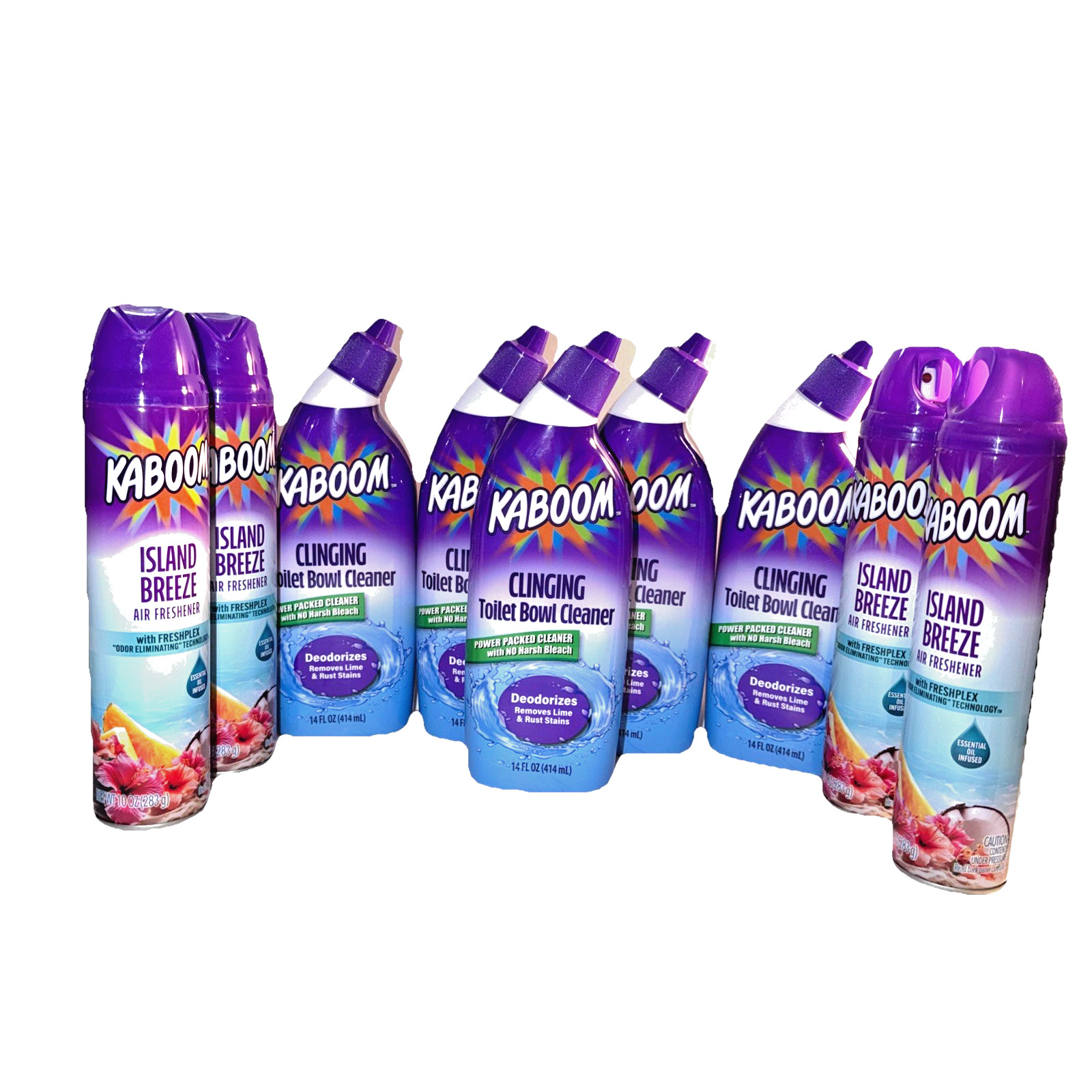 9 KABOOM Clinging Toilet Bowl Cleaner Deodorizer(5) & (4) Air Refresher 9