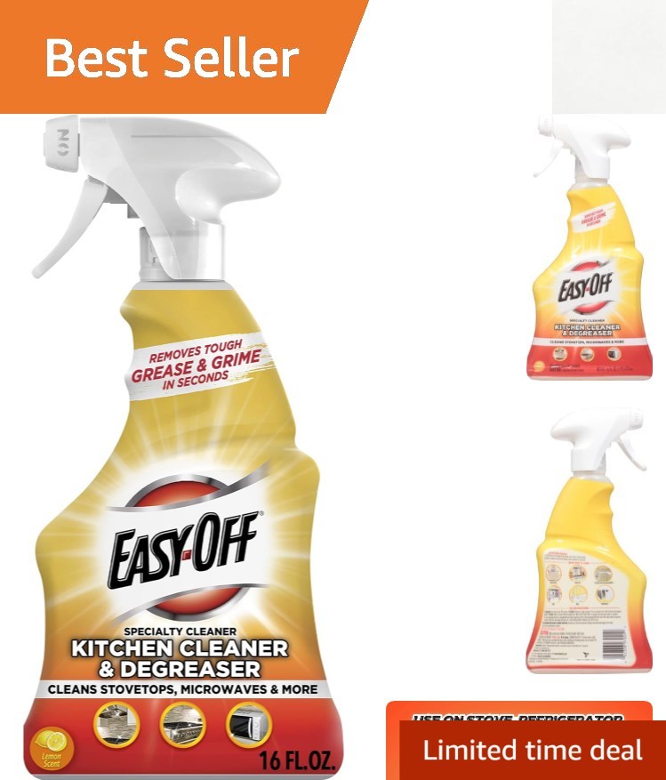 Powerful 16 Fl Oz Degreaser Spray – NSF Certified Lemon Cleaner for Kitchens