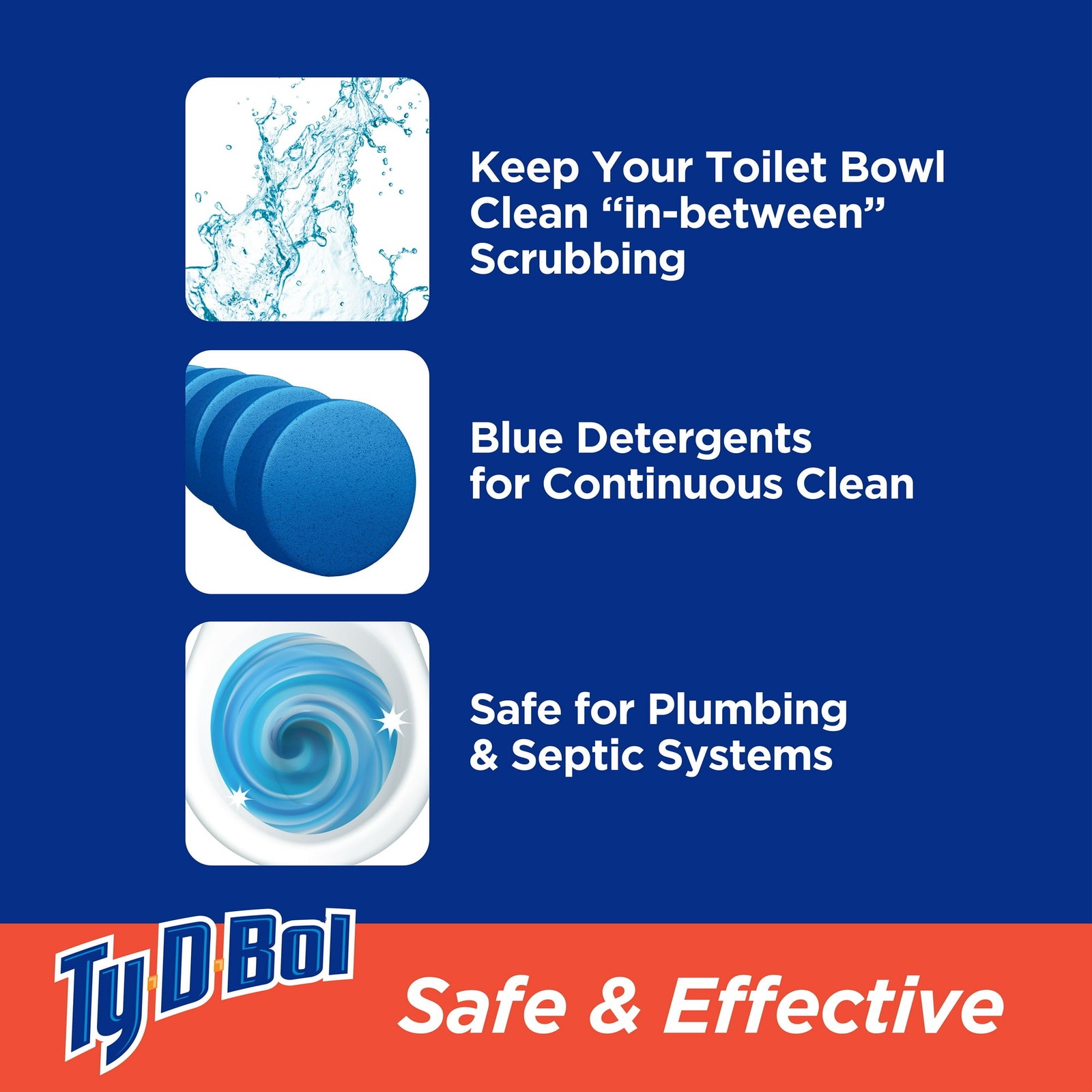 Ty-D-Bol Blue Toilet Bowl Cleaner Tablets 5 Pack