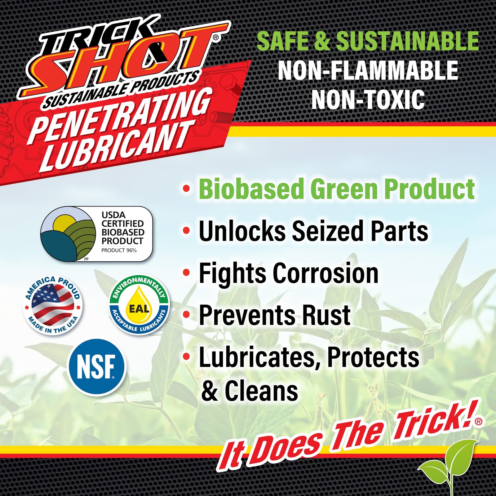 Trick Shot 3in1 Penetrating Lubricant Oil Biobased Food Grade Industrial Oi…