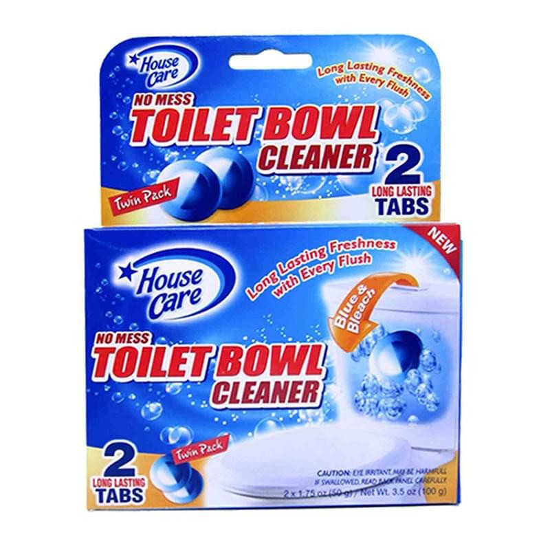 No Mess Toilet Bowl Cleaner Tablets with Blue & Bleach, 2 Count (Pack of 12)
