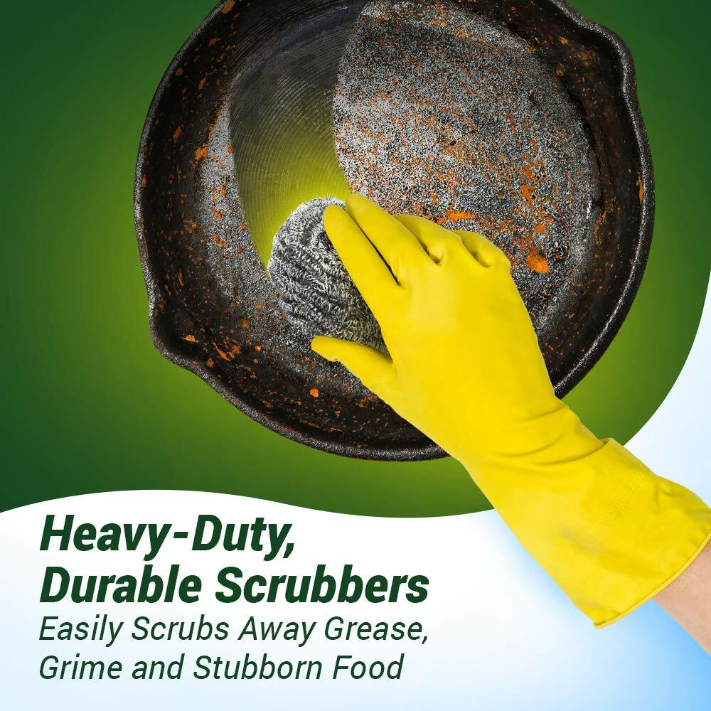 Fuller Brush Heavy Duty Stainless Steel Scrubbing Scour Sponges Scrubber 3Pack