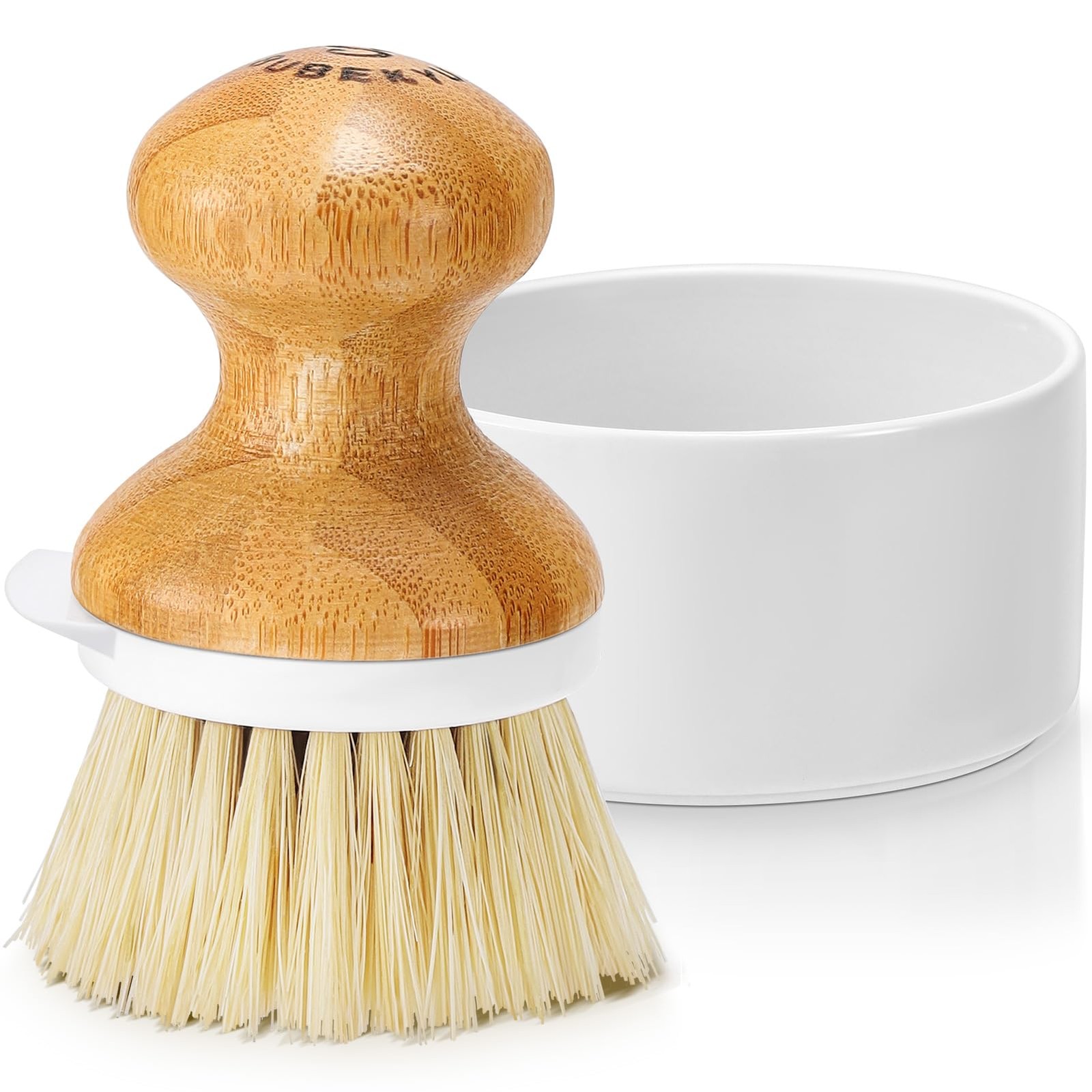 Bamboo Dish Brush Kitchen Dish Scrubber Brush With Soap Dispenser Natural Wooden