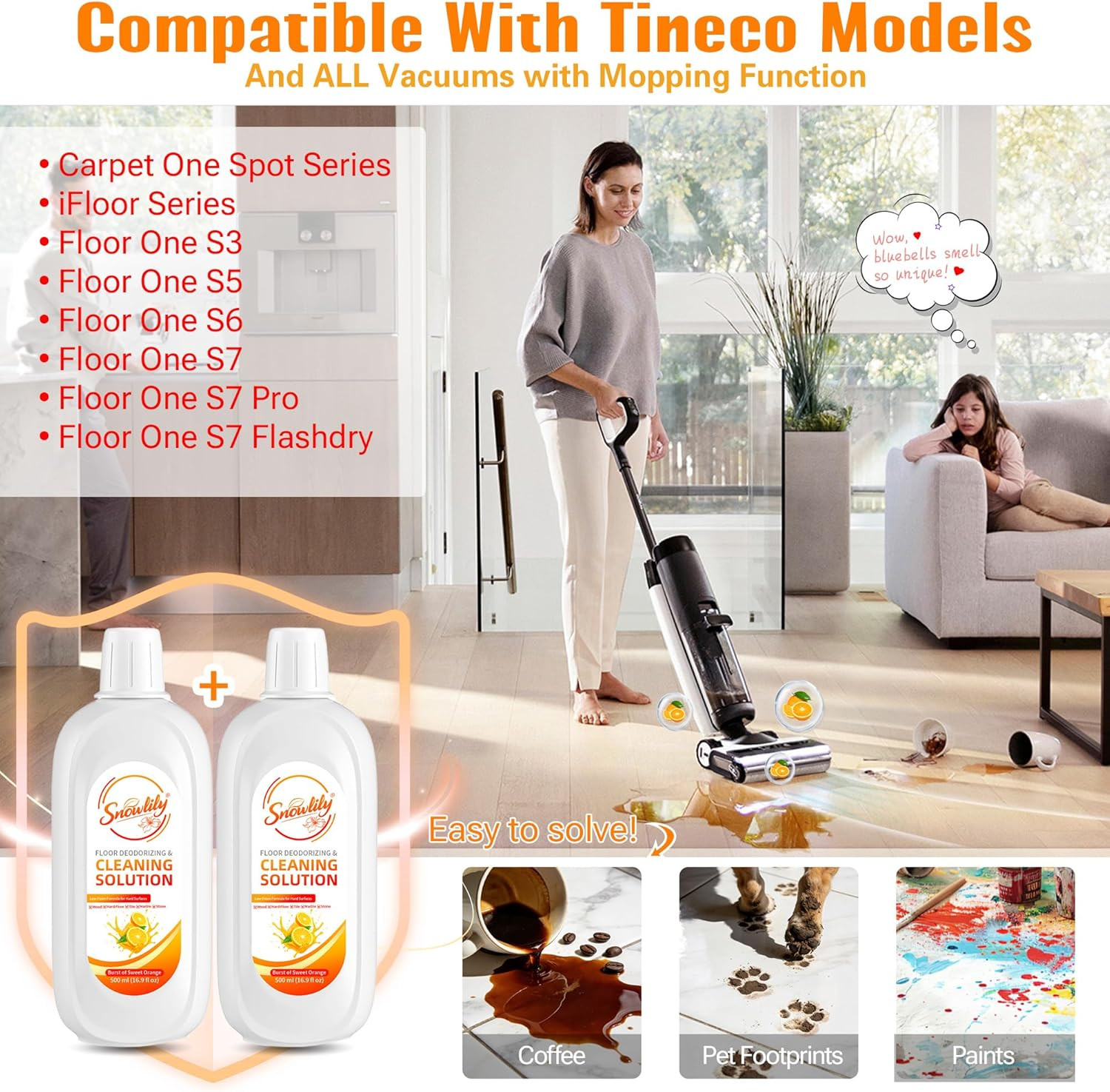 2 Pack Floor Cleaning Solution Compatible with Tineco Ifloor Series for All Robo