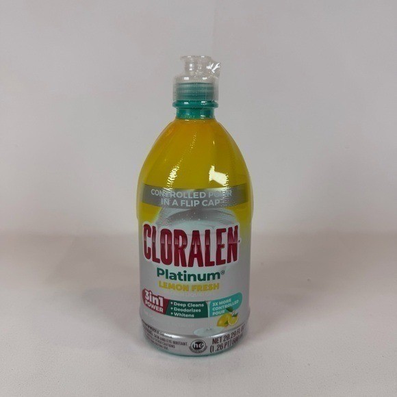 Set 4 Cloralen Platinum Lemon Fresh Bleach Liquid Gel 20.29 fl oz 3-in-1