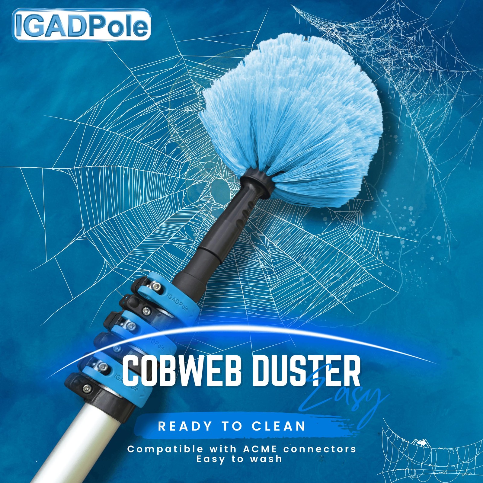 IGADPole 24 FT Water-Fed Washing Kit with Soap-Dispenser, Brush, 10″ Squeegee…