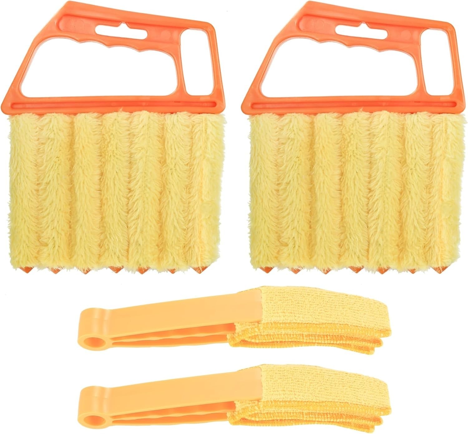 4-Piece Ergonomic Window Blind Cleaner Set – Microfiber Dusting Tool