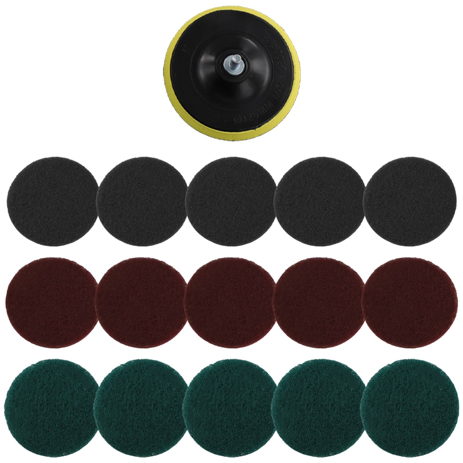 16Pcs 5Inch 3 Different Color Scrubbing Pads Drill Powered Brush Tile8905
