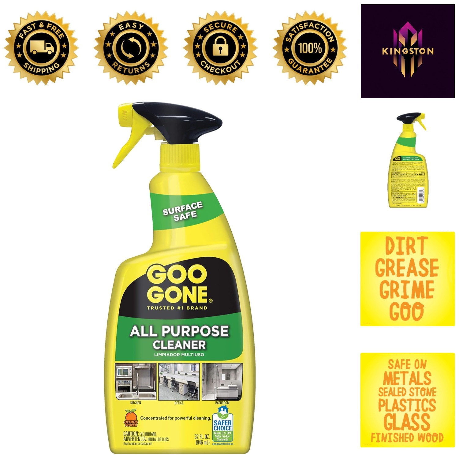 Natural All-Purpose Cleaner – 32 Oz – Multi-Surface Citrus Cleaning Spray