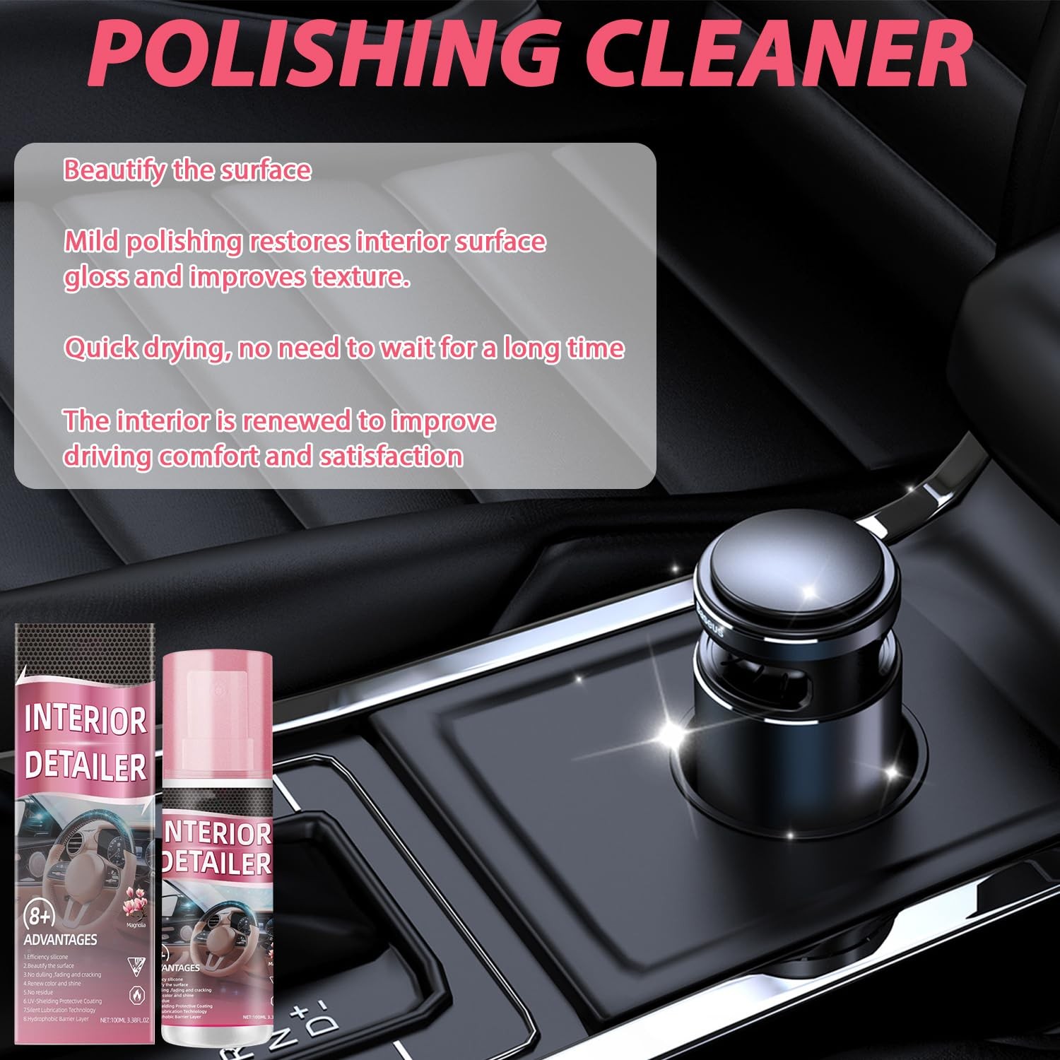 dssuoa 2Pcs Interior Detailer Spray,Car Interior Cleaner,Polishing Cleaner Ca…