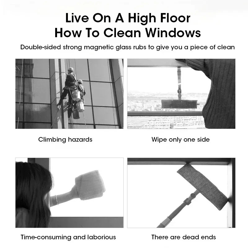 2025 Powerful Dual-Sided Magnetic Window Cleaner for Home High-Efficiency Glass