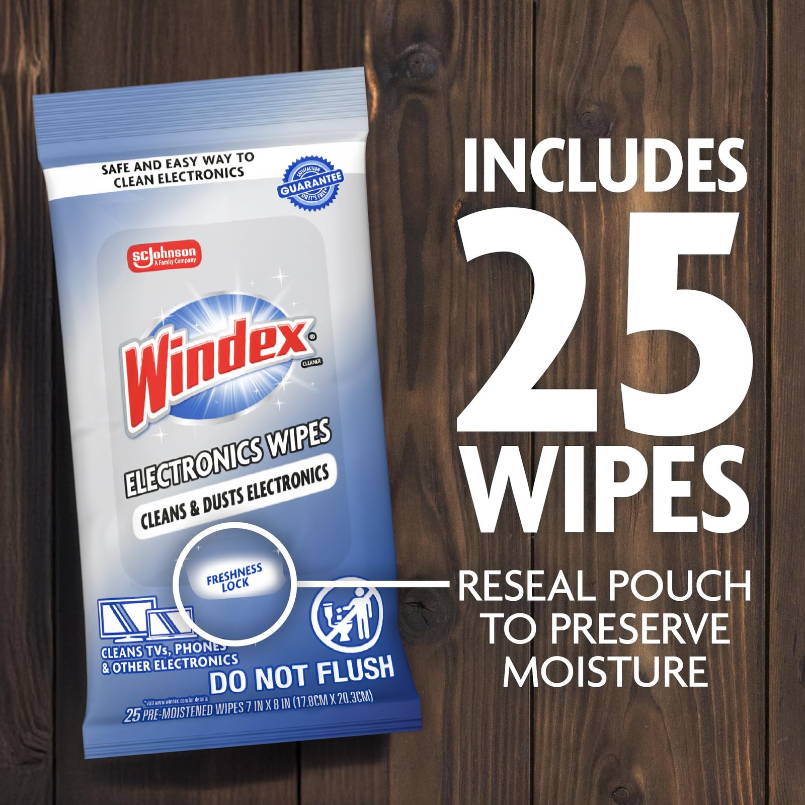 Windex Electronic Cleaning Wipes 75CT | Pre-moistened Streak Free