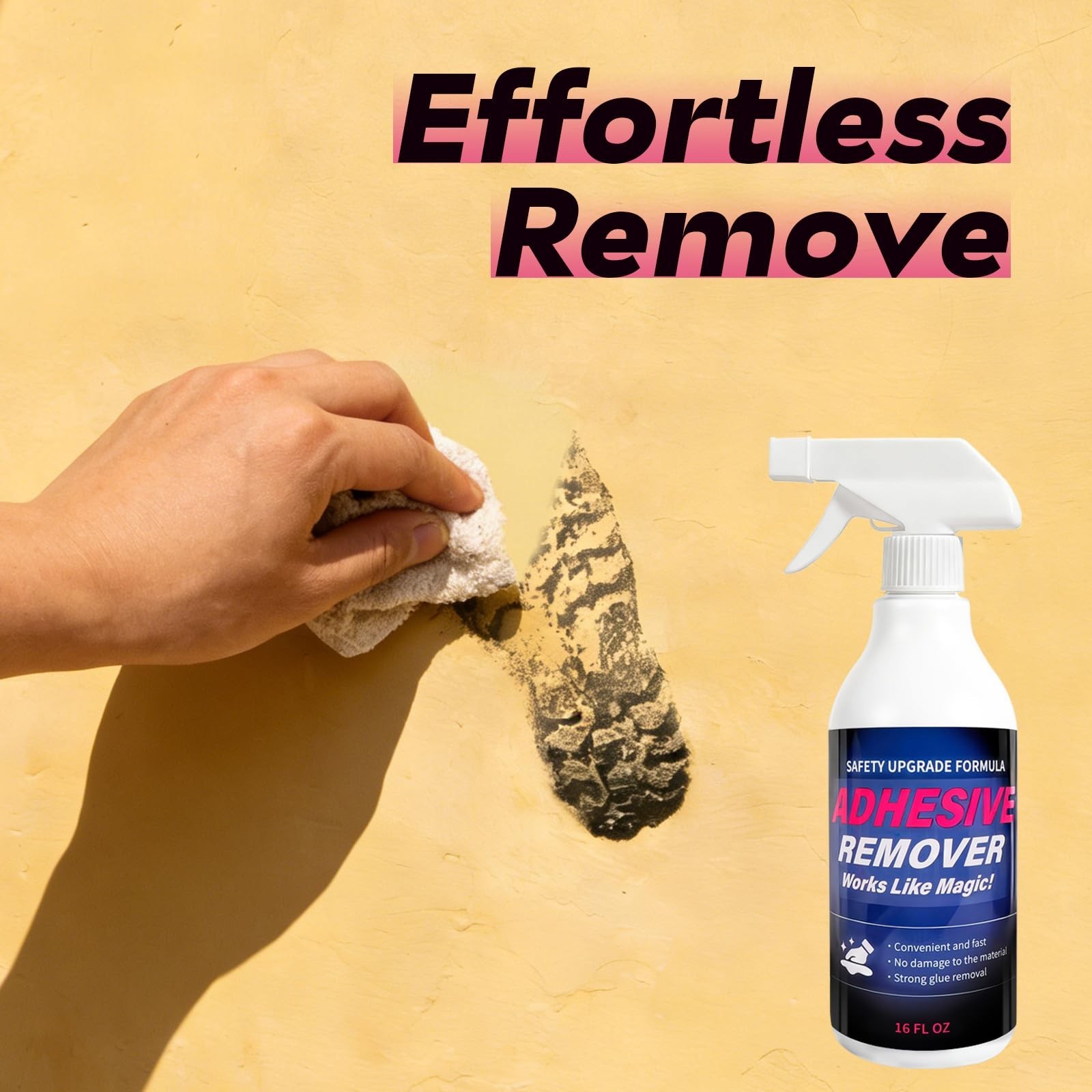 Heavy Duty Adhesive Remover Spray – Sticker Eraser for Cars, Glass, Plastic, Met