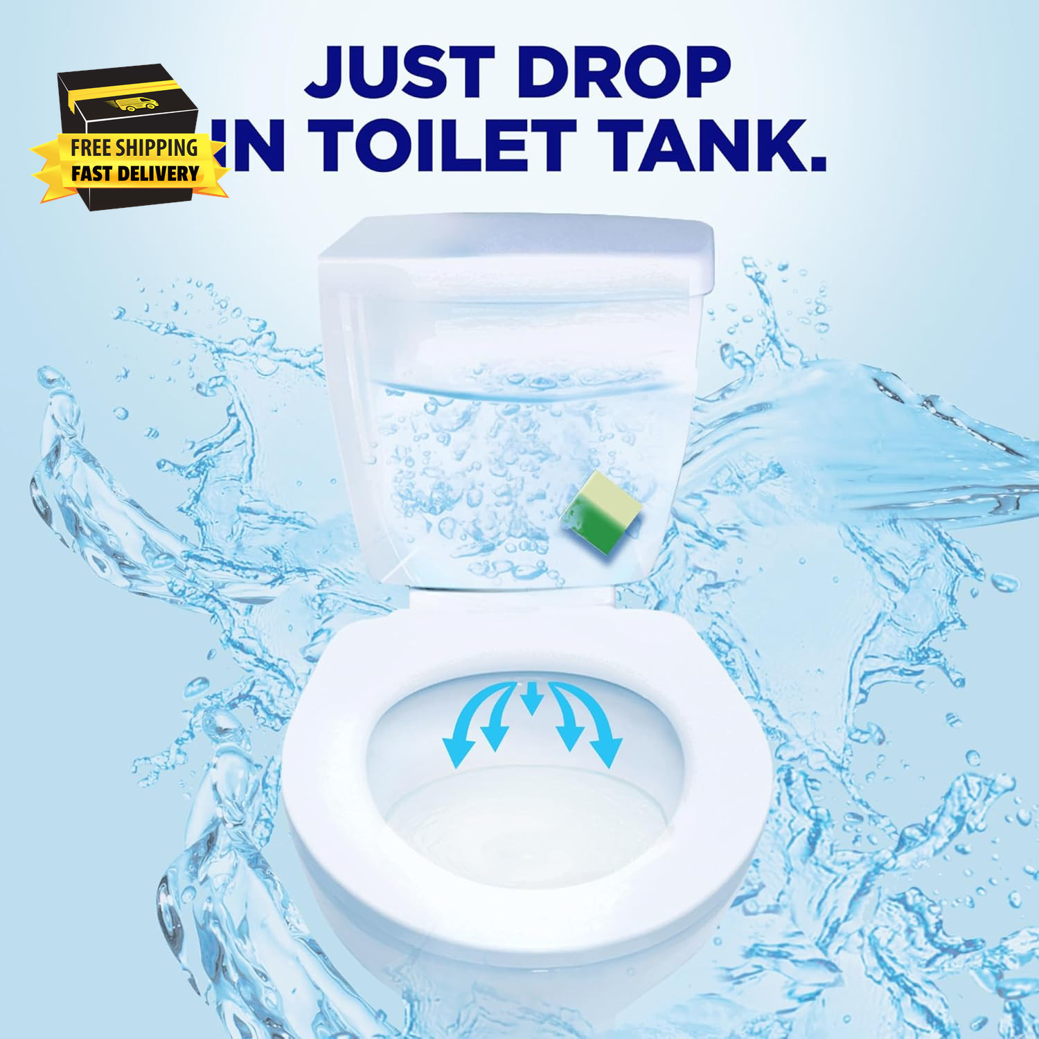 In-Tank Toilet Cleaner Duo-Cubes, Lemon Fresh, Clear Water, 4 Ct, Cleans & Fresh