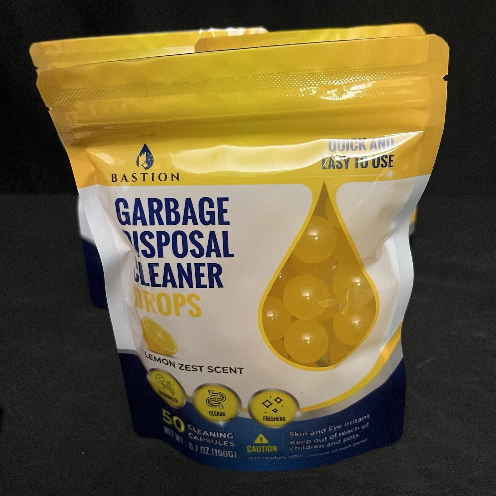 Garbage Disposal Cleaner and Deodorizer Drops by Bastion Lot Of 3 Bags 150 count