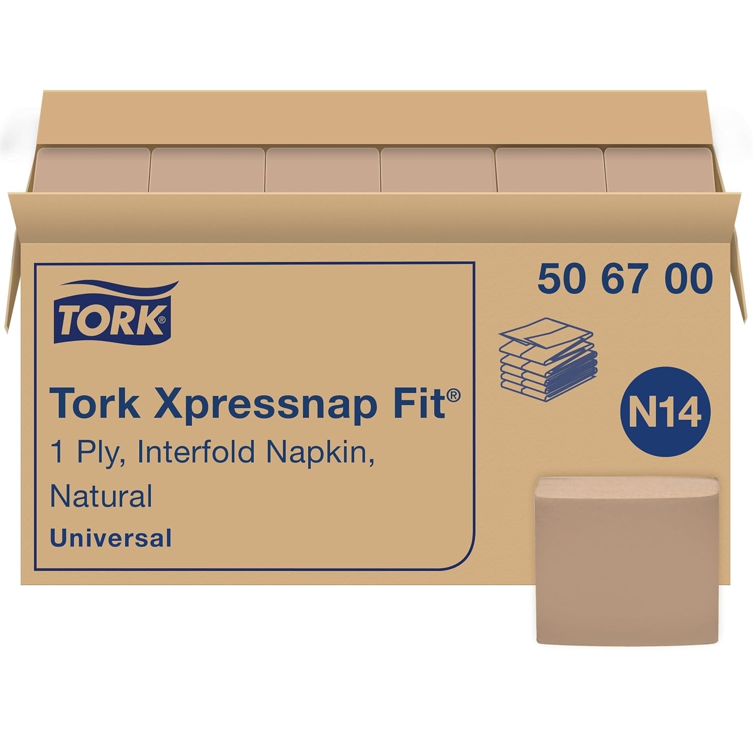 Tork Xpressnap Fit Natural Dispenser Napkin N14, C-Fold, 1 ply, 240 napkins, 4