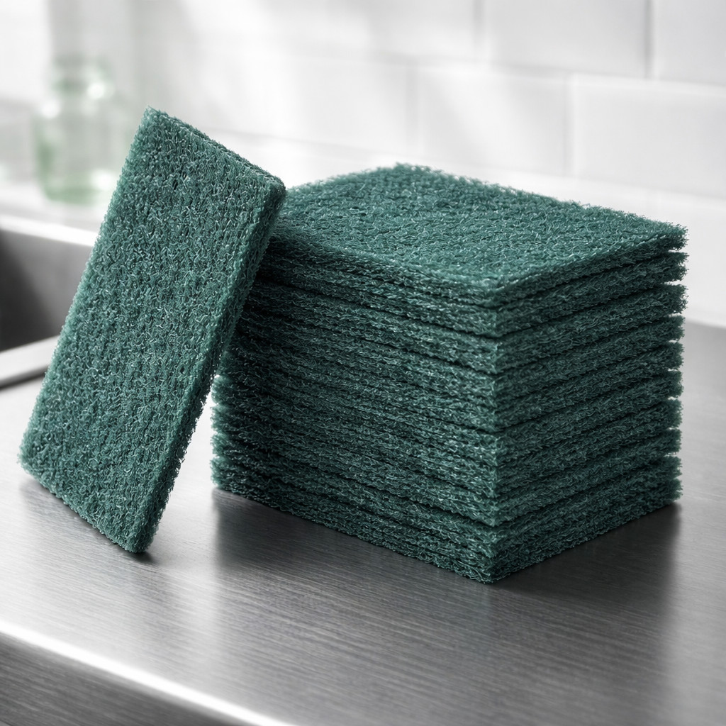 Medium Duty Scour Pad, 6 x 9, Green, 20/Carton