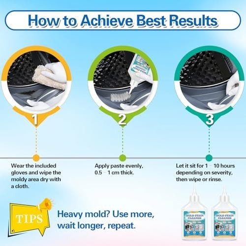 Heavy-Duty Mold Stain Remover Gel 16.9 Fl Oz – Cleaner for Grout, Bathroom, Wash