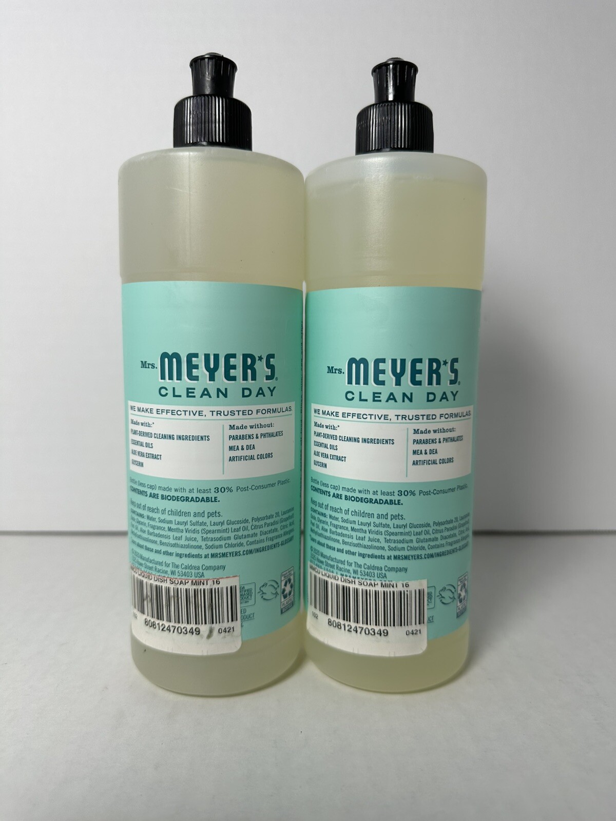 Mrs. Meyer’s Clean Day Liquid Dish Soap, Mint Scent 16 Fl Oz (Pack of 2) *Read*