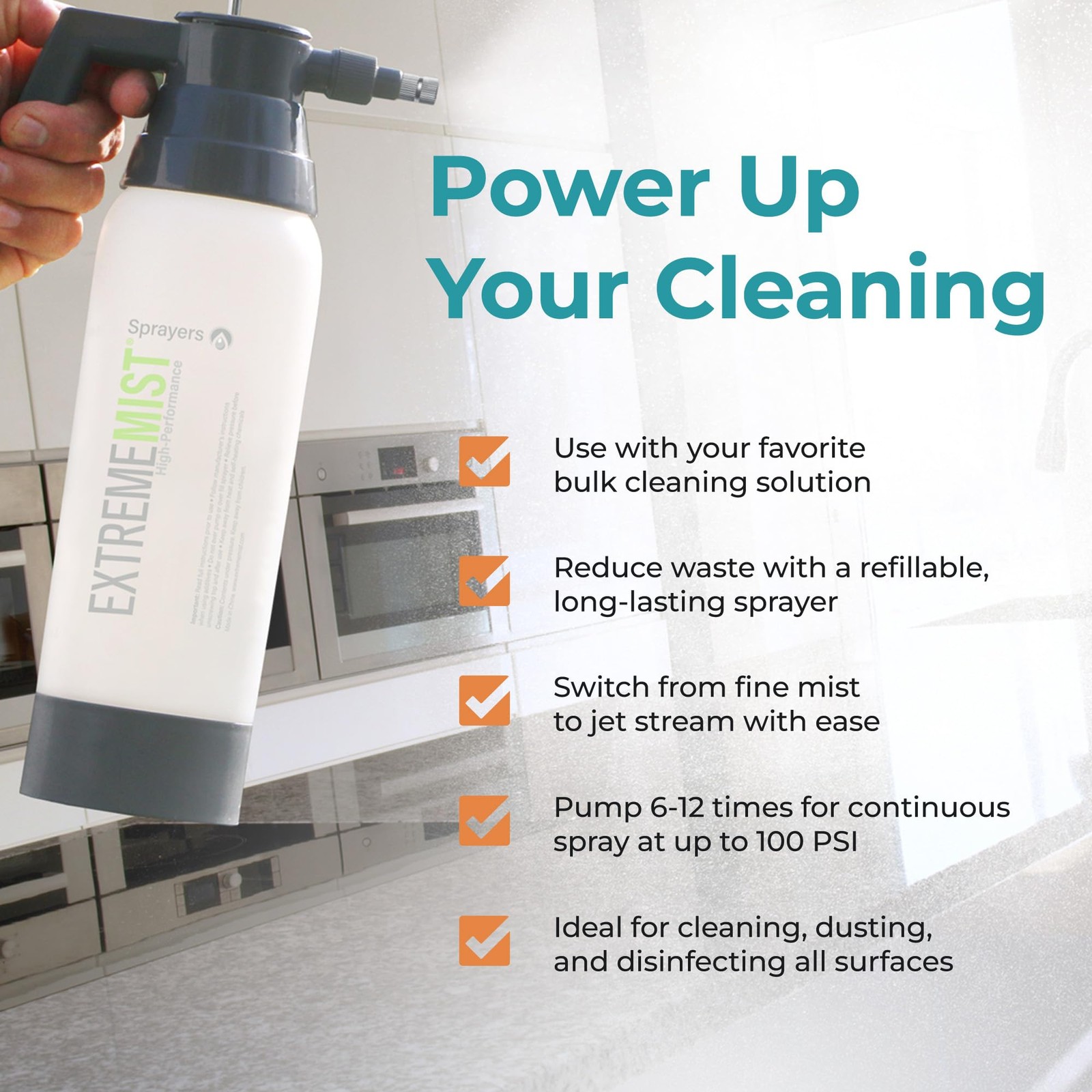 High-Performance Kitchen & Bath Sprayer | Refillable Pressurized Sprayer | Ul…
