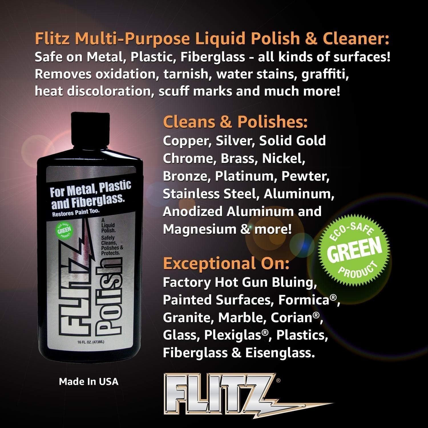 Multi Purpose Metal Polish Liquid – 3.4oz Bottle of -Made Tarnish Remover – F…