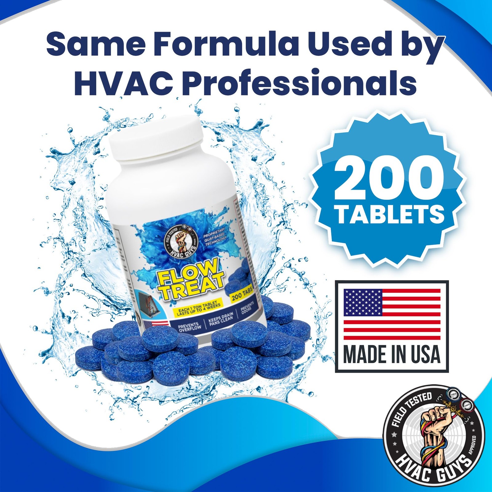 HVAC GUYS – Flow Treat Tabs – 200 Tablets | AC Drain Line Cleaner | Prevents …