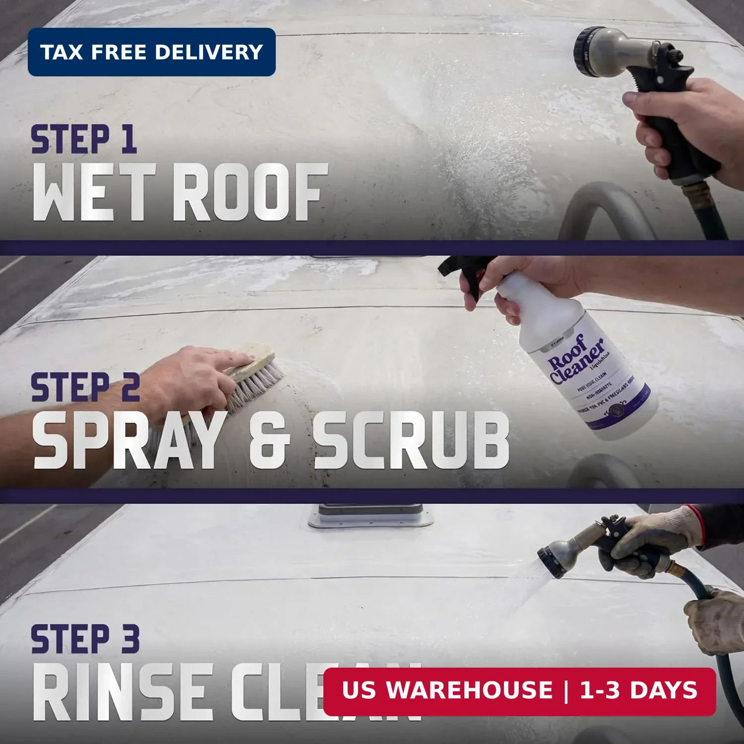 Roof Cleaner RV Roof Cleaner with UV Protection, Removes Dirt & Grime, Safe for