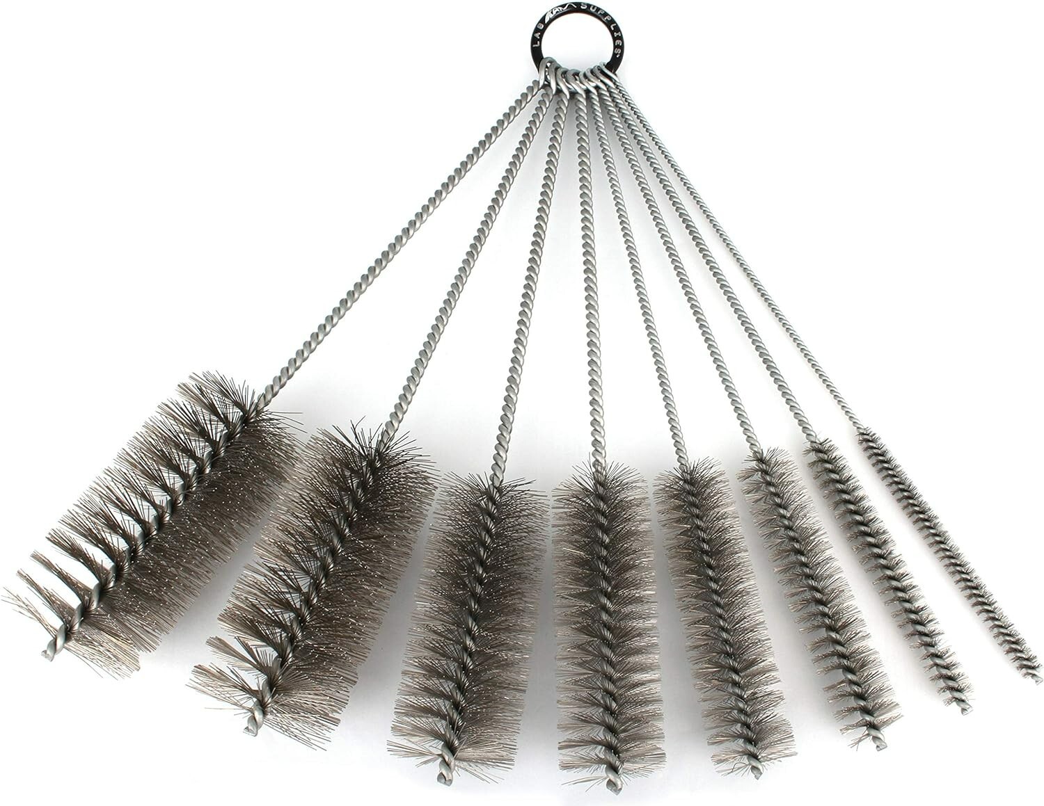 Size/Count/Pack: 1 set of 8 brushes, 12 in overall length, varying diameters