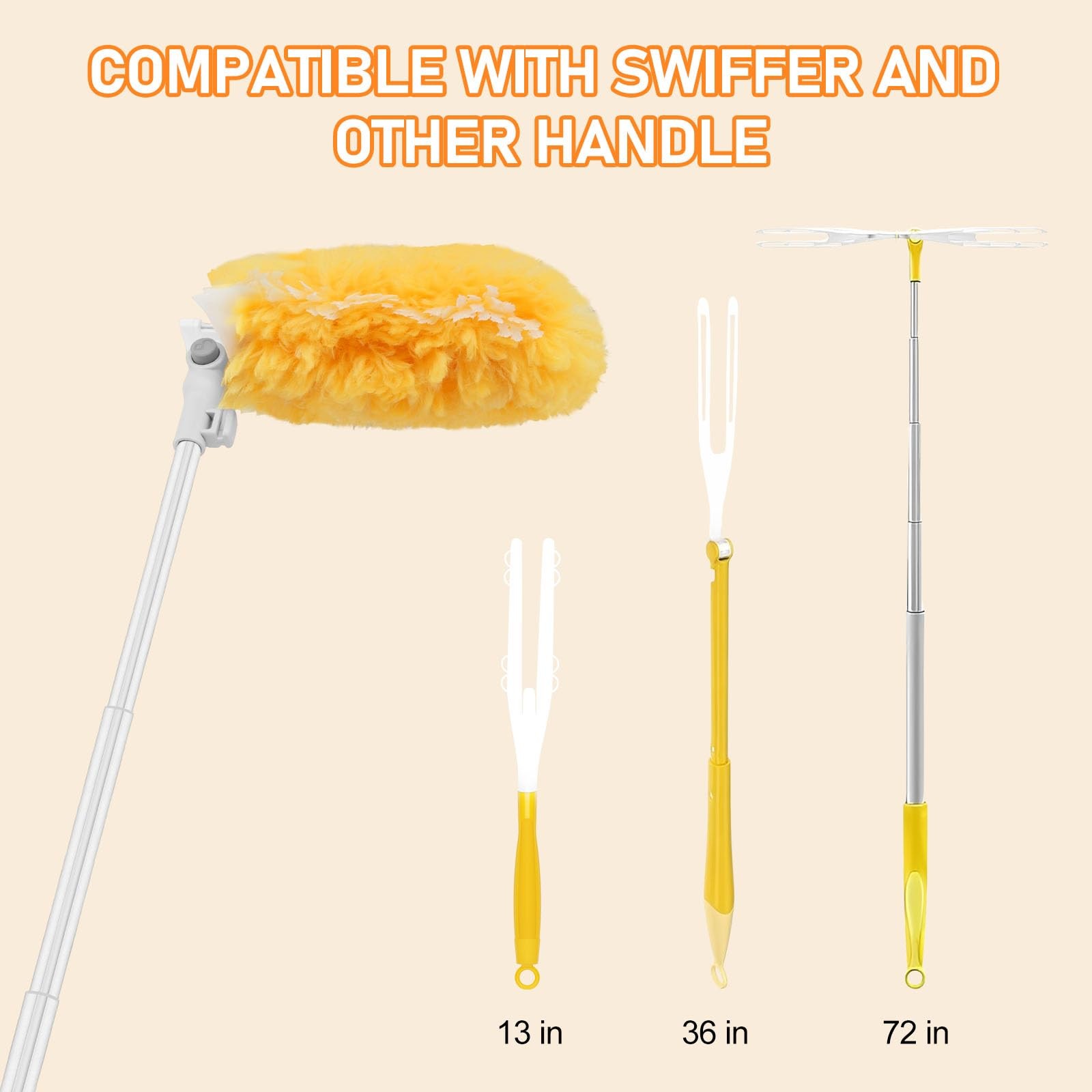 6 ft Extendable Duster Handle with 20 Refills, with Swiffer Dusters for Clean…