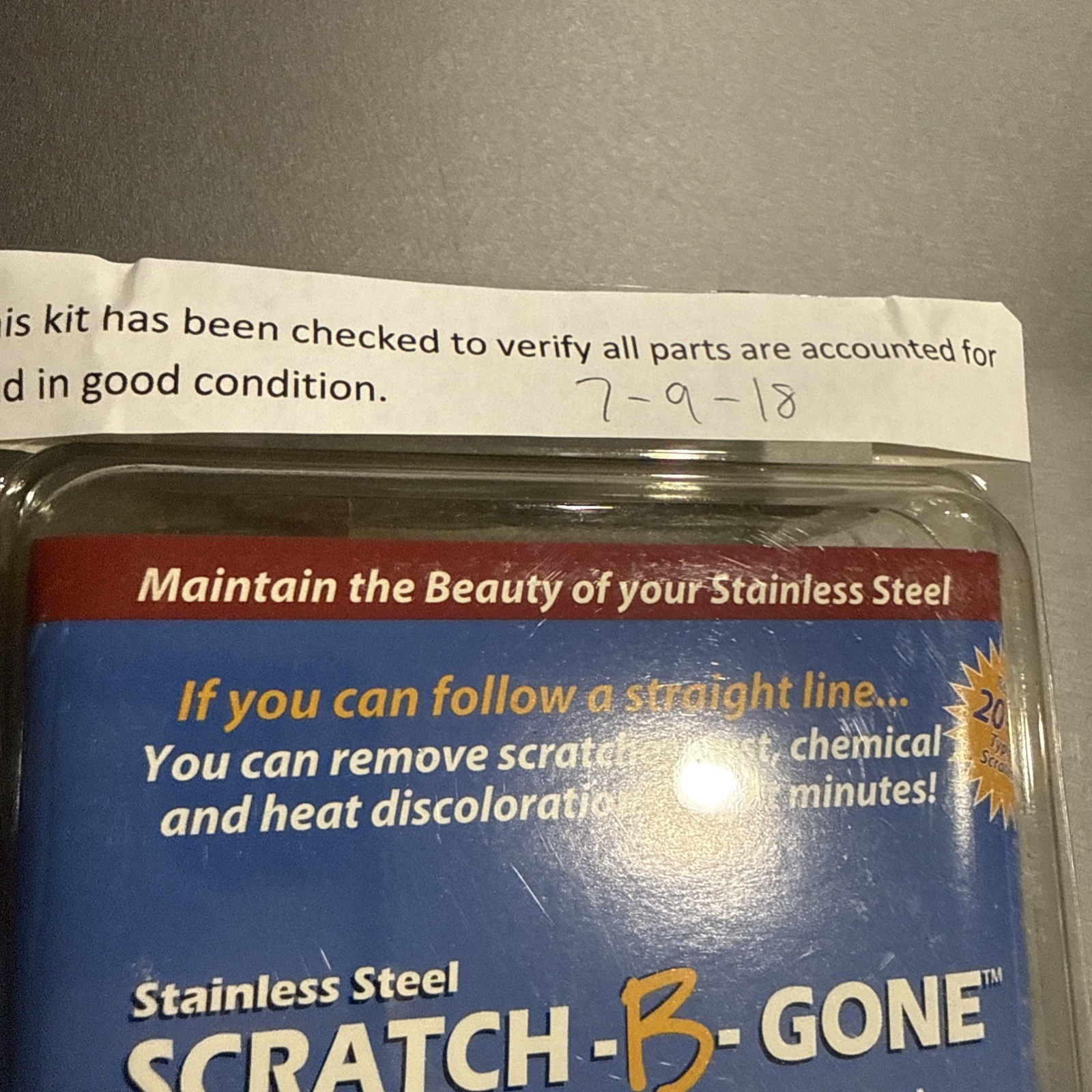 Scratch-B-Gone Stainless Steel Repair Kit Restore Solutions Professional / Home