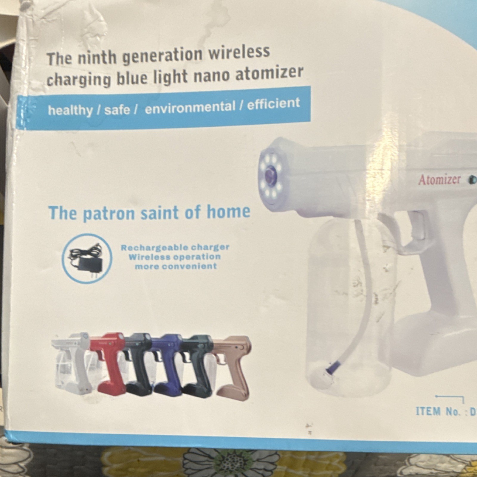Wireless Blue Light Nano Handheld Sprayer DS350, 10W, 800ml, White, Rechargeable