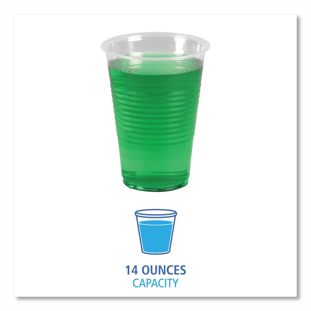 Boardwalk TRANSCUP14PK 14 oz. Polypropylene Cold Cups – Translucent (50/PK) New